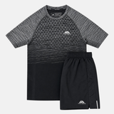 Trailberg Stride Seamless T-Shirt / Shorts Set - Moon Grey/Black