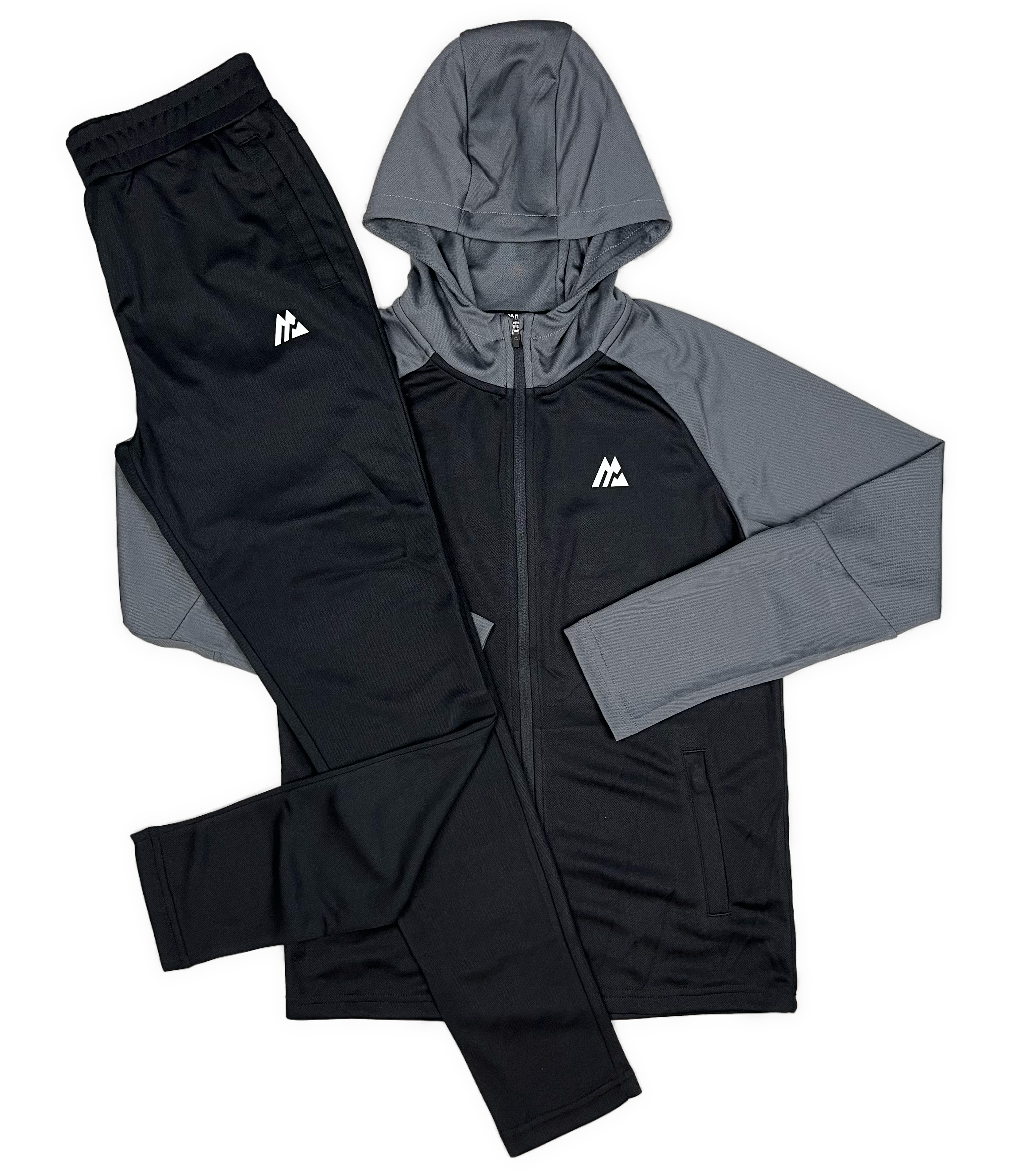 MONTIREX JUNIOR'S PACE HOODED TRACKSUIT - BLACK/JET GREY