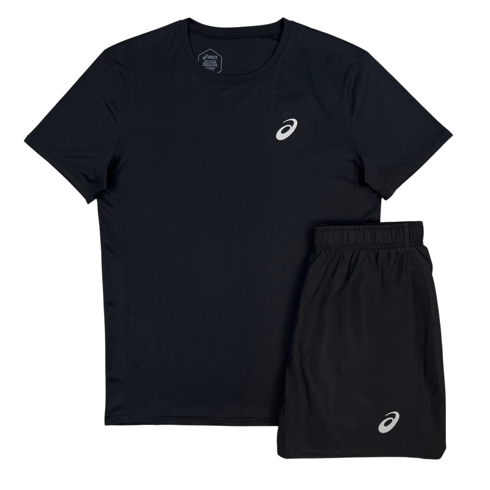 ASICS CORE T SHIRT SHORTS SET - BLACK