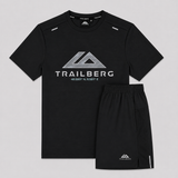 Trailberg Blur Logo T-Shirt  Shorts Set - Black