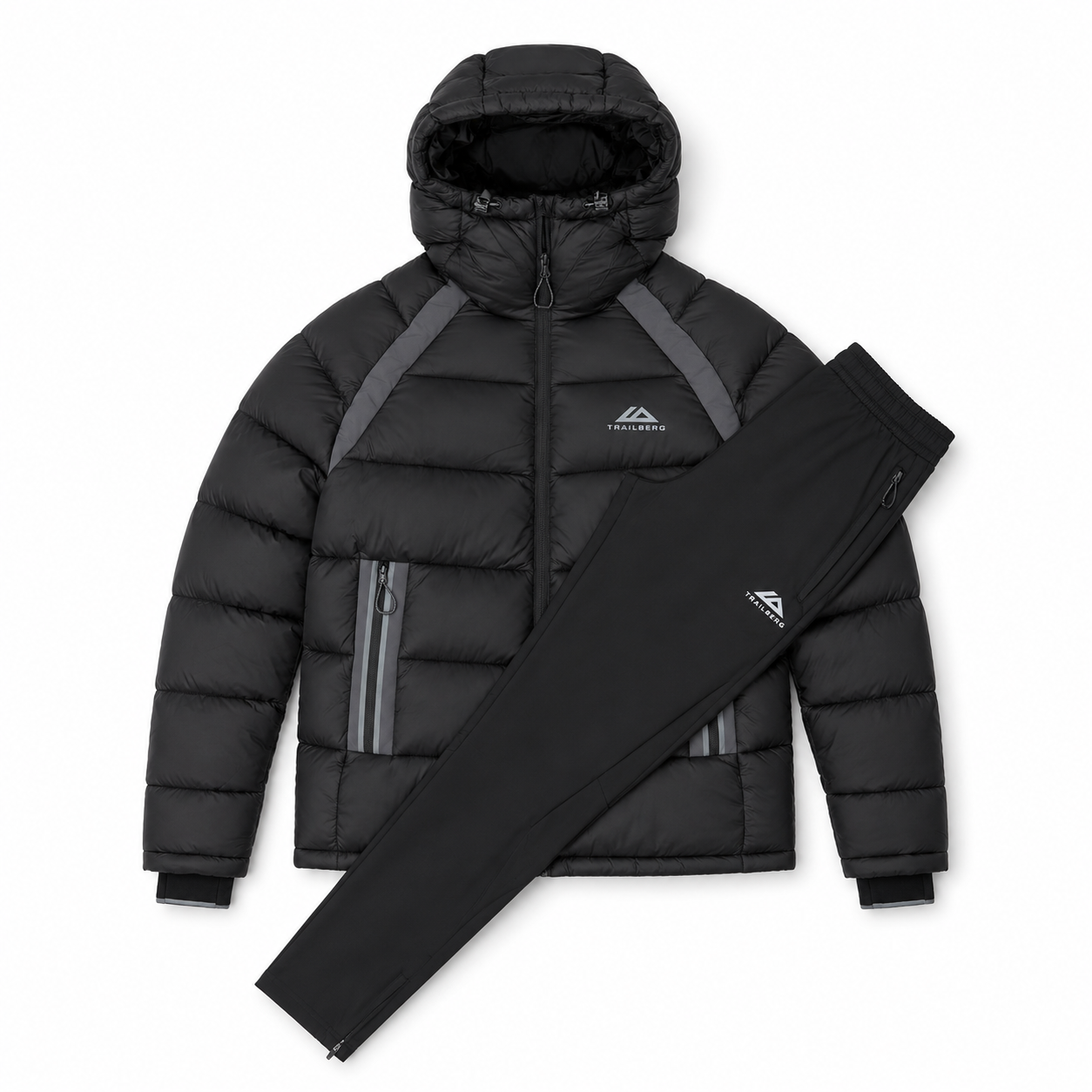 Trailberg Zermat Insulated Jacket / Woven Pants Tracksuit - Black