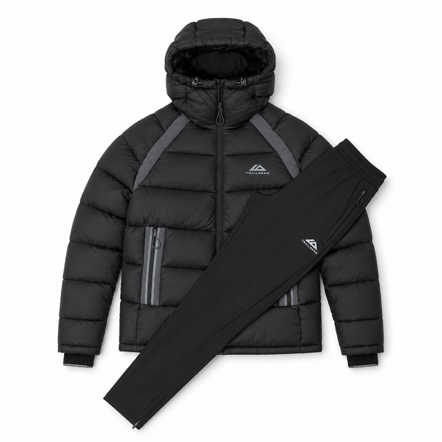 Trailberg Zermat Insulated Jacket / Woven Pants Tracksuit - Black