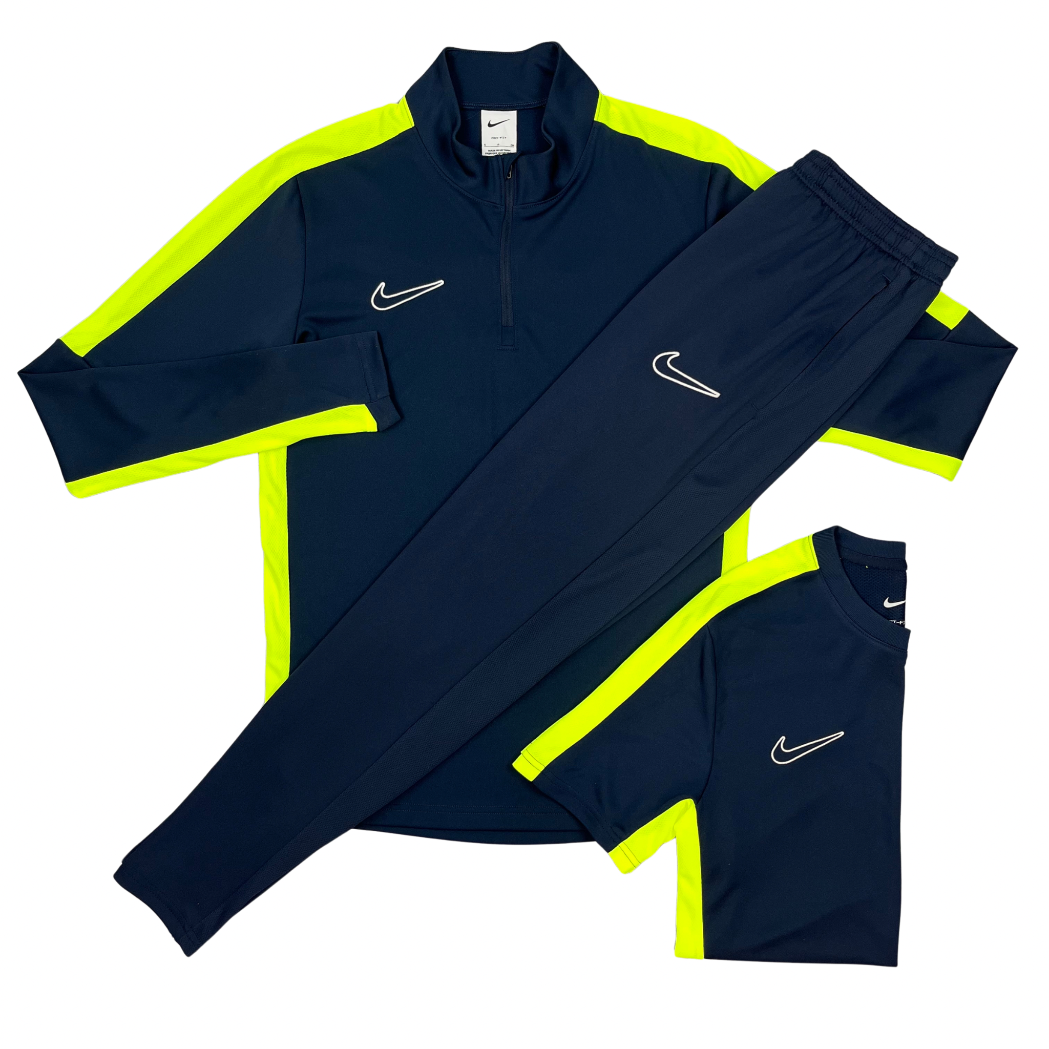 Nike Academy Drill Zip / TShirt / Pants Tracksuit - Obsidian Volt