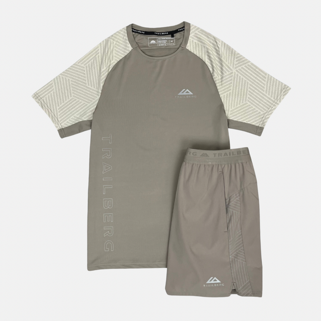 Trailberg Axis T-Shirt / Shorts Set - Pale Taupe