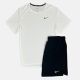 Nike Miler T-Shirt / Challenger Shorts Set - White/Black