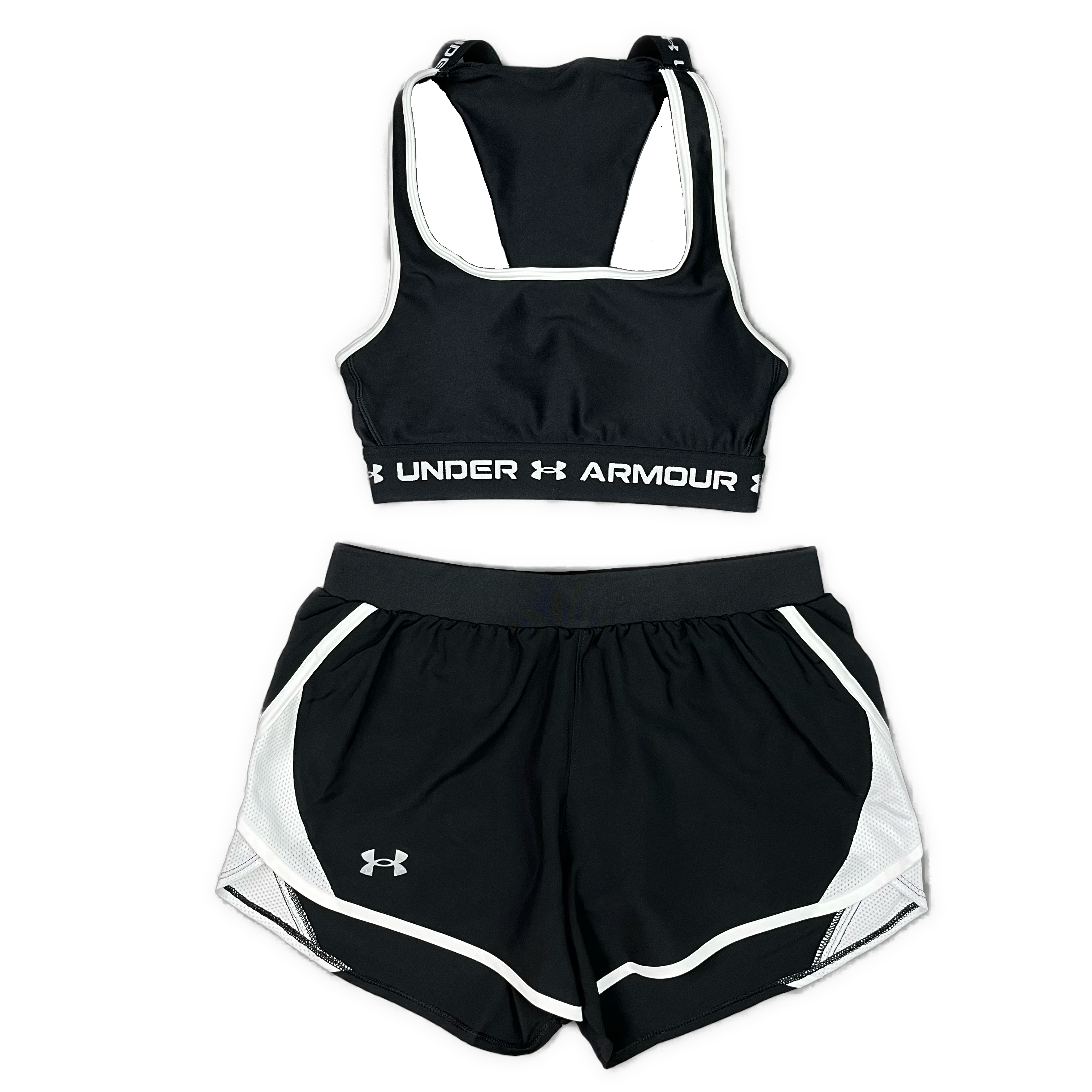 Under Armour Women s Sports Bra Fly Shorts Set Black L