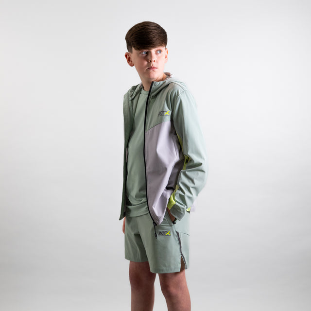 ATX Junior Horizon Track Jacket - Grey/Green