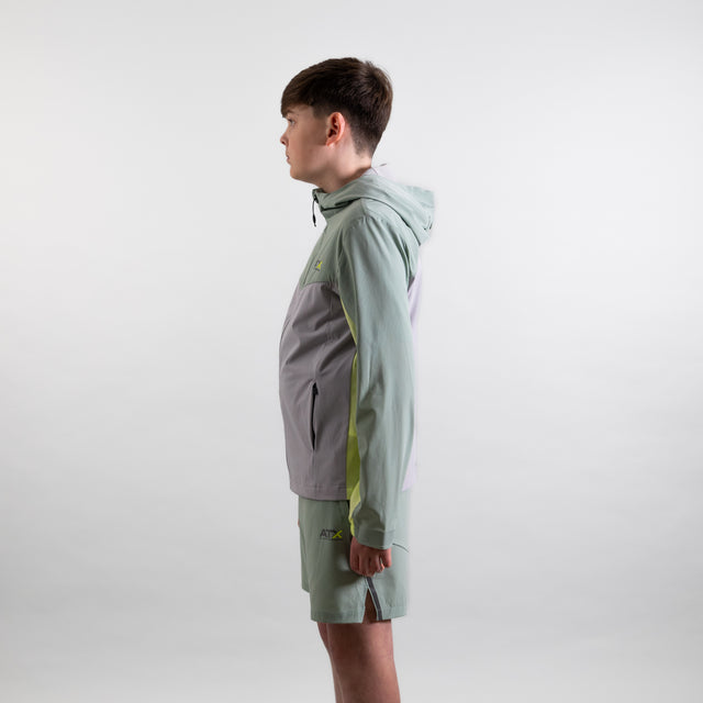 ATX Junior Horizon Track Jacket - Grey/Green