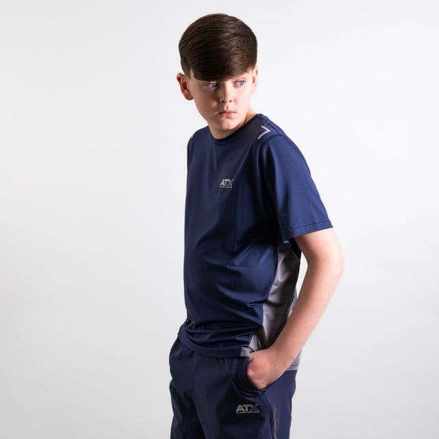 ATX Junior Granite T-Shirt -  Navy/Dark Grey