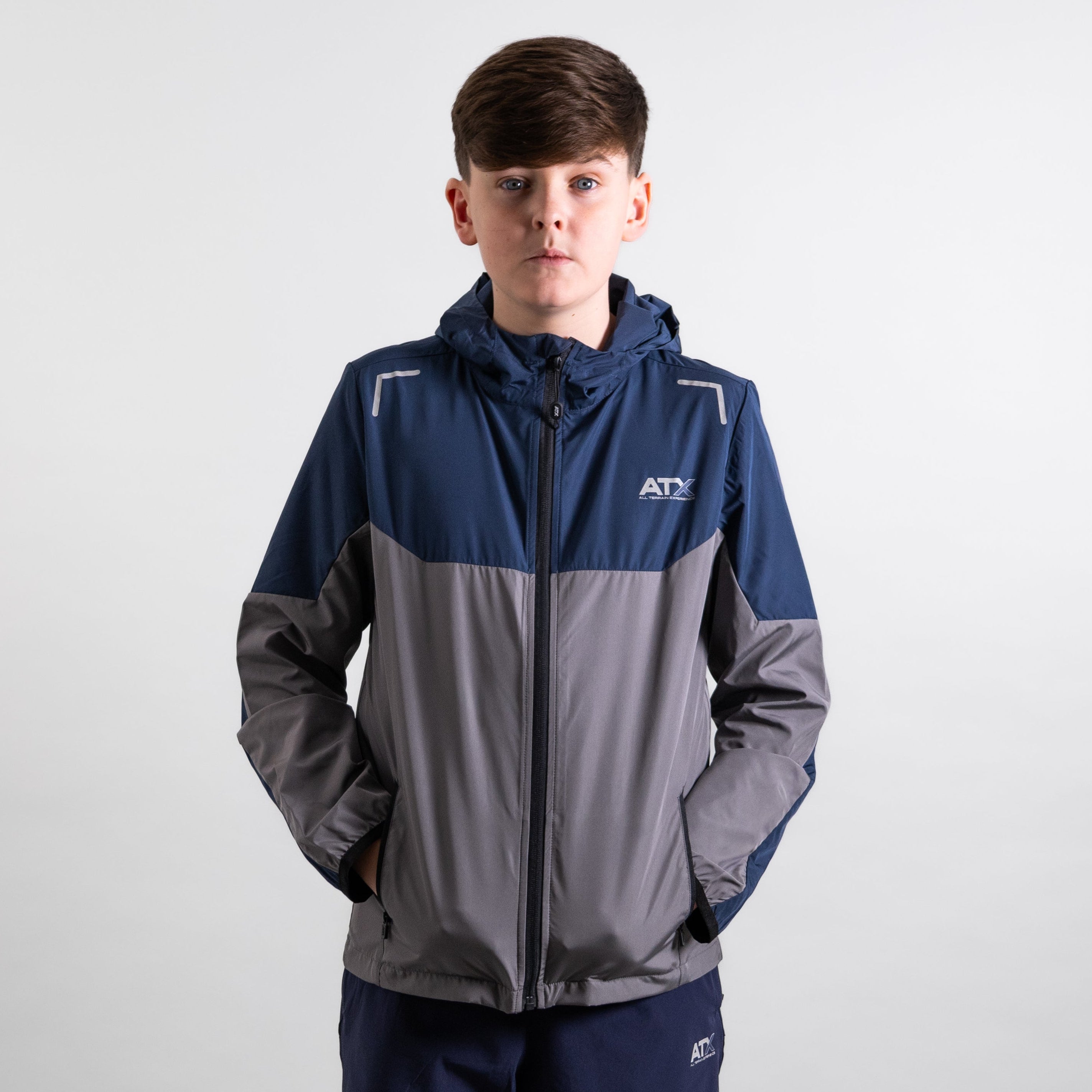ATX Junior Boulder Track Jacket - Navy/Dark Grey