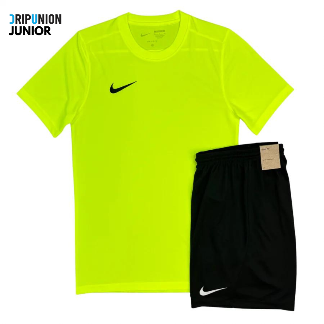 Nike Junior Dri-Fit Tshirt / Shorts Set - Volt Green / Black