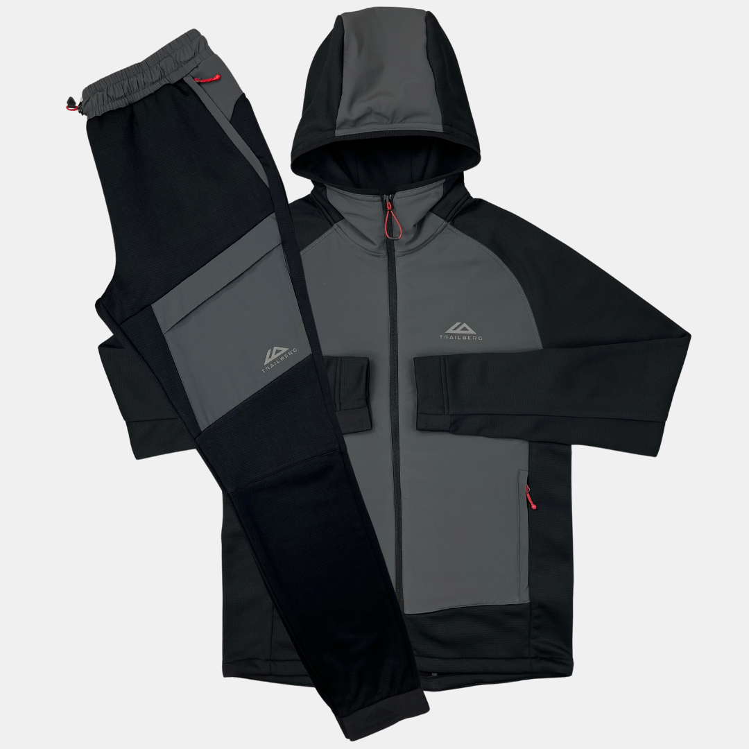 Trailberg Glacier Fleece Tracksuit - Black/Grey