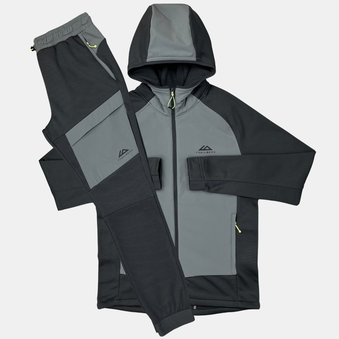 Trailberg Glacier Fleece Tracksuit - Grey/Charcoal