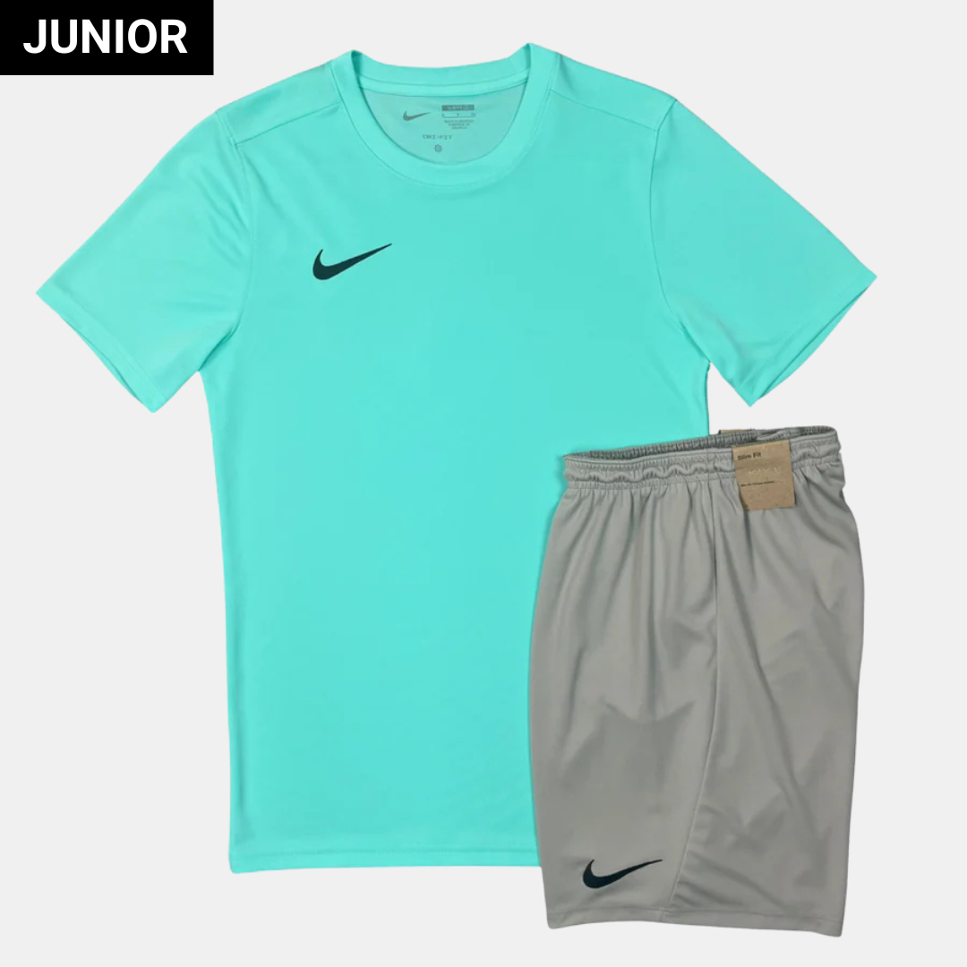 Nike Junior Dri-Fit Tshirt / Shorts Set - Hyper Turquoise / Grey