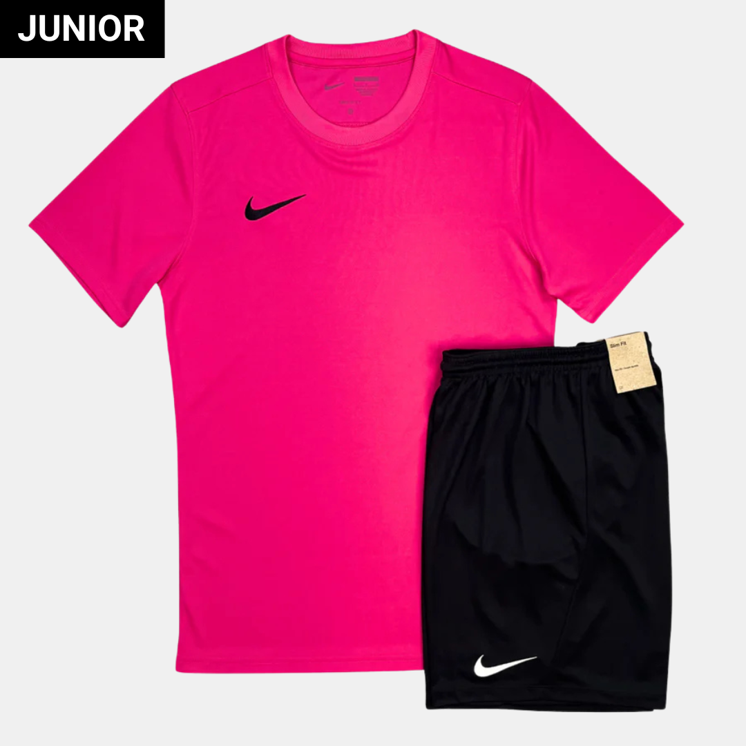 Nike Junior Dri Fit Tshirt Shorts Set Pink Black