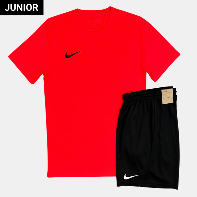 Nike Junior Dri-Fit Tshirt / Shorts Set - Red Crimson / Black