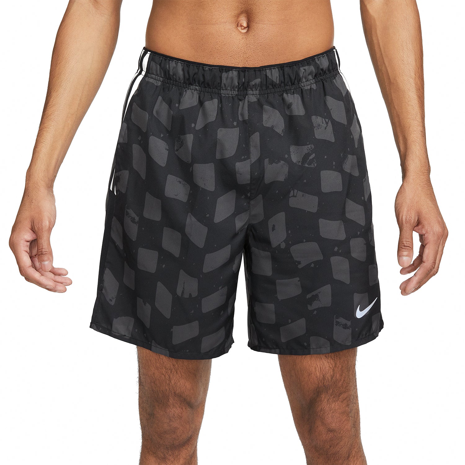 NIKE BRIEF-LINED GRAPHIC CHALLENGER SHORTS - BLACK