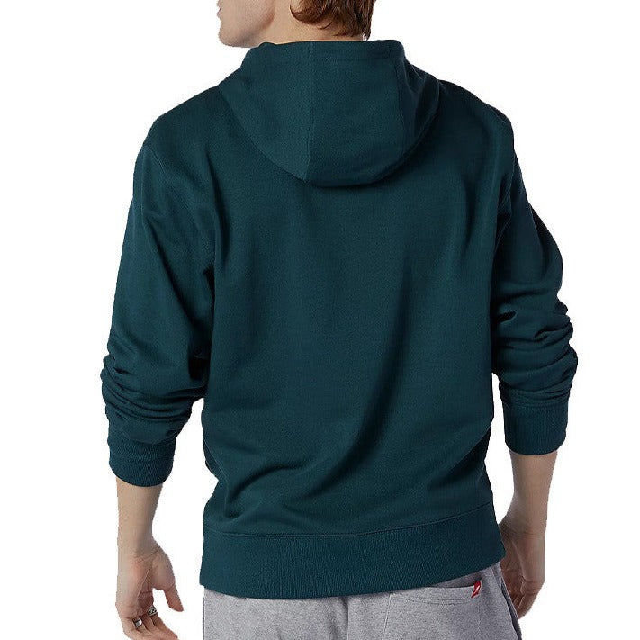 NEW BALANCE ESSENTIALS EMBROIDERED HOODIE - FOREST GREEN