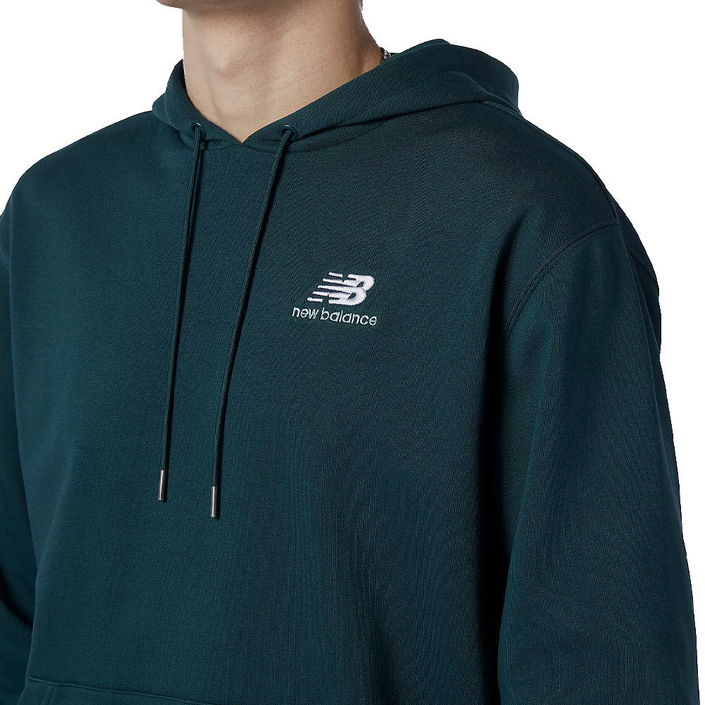 NEW BALANCE ESSENTIALS EMBROIDERED HOODIE - FOREST GREEN