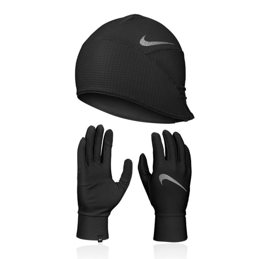 Nike Essential Running Hat And Gloves - Black