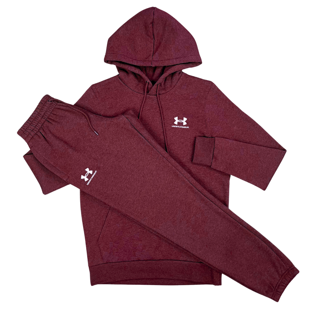 Under Armour Essential Fleece Tracksuit - Maroon