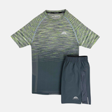 Trailberg Apex Seamless T-Shirt / Shorts Set - Graphite Grey/Neon Lime