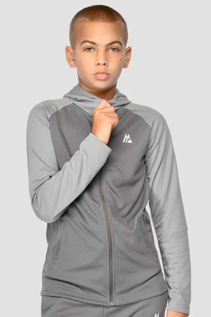 MONTIREX JUNIOR'S PACE HOODED TRACKSUIT - CEMENT GREY/PLATINUM GREY