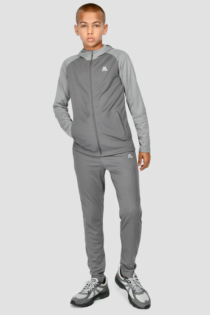 MONTIREX JUNIOR'S PACE HOODED TRACKSUIT - CEMENT GREY/PLATINUM GREY