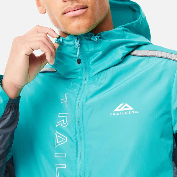 Trailberg Triathlon Windbreaker Jacket - Turquoise / Grey