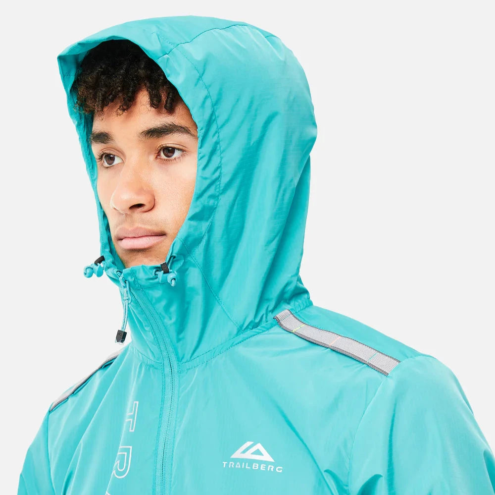 Trailberg Triathlon Windbreaker Jacket - Turquoise / Grey