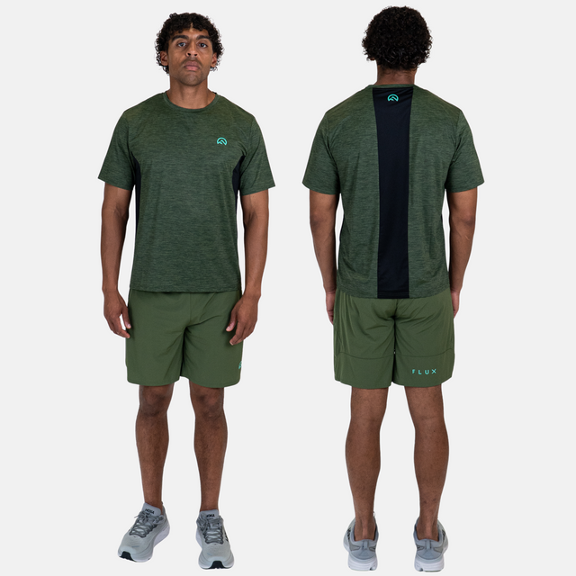 Flux Marl T-Shirt / Versatility Shorts Set - Khaki