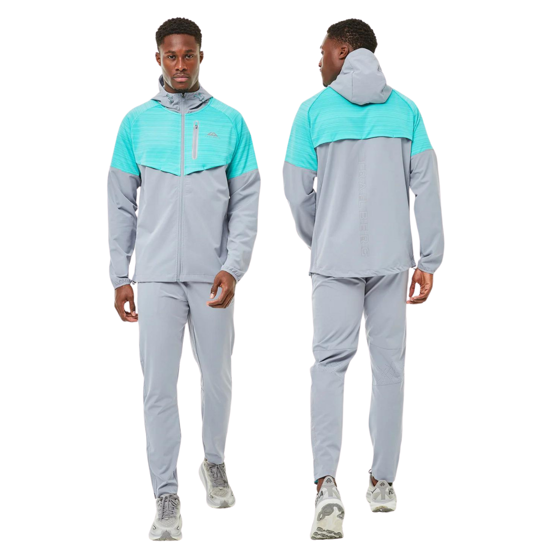 Trailberg Cloud AW24 Tracksuit - Light Grey / Turquoise