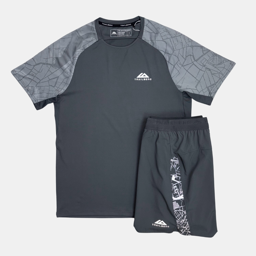 Trailberg Geneva T-Shirt / Shorts Set - Charcoal Grey