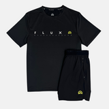 Flux Junior Graphic T-Shirt / Versatility Shorts Set - Black/Neon
