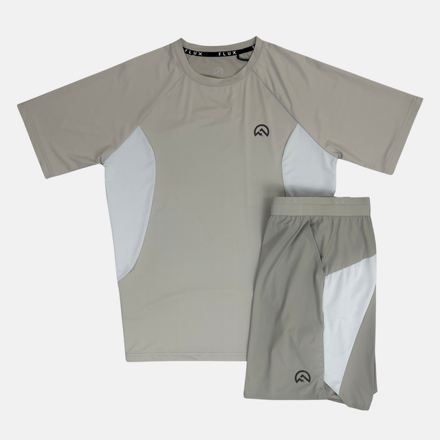 Flux Tech T-Shirt / Shorts Set - Concrete Grey