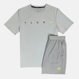 Flux Junior Graphic T-Shirt / Versatility Shorts Set - Silver/Neon