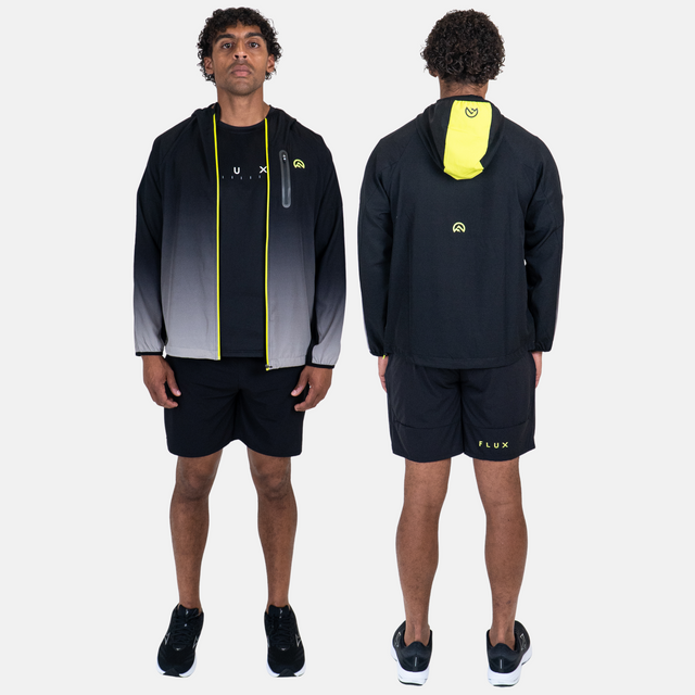 Flux Gradient Jacket / T-Shirt / Shorts Tri Set - Black/Neon