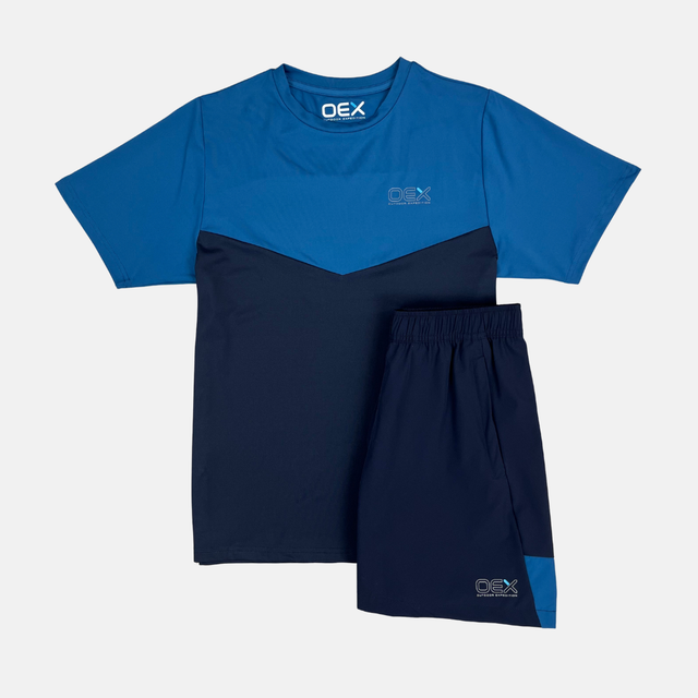 OEX Junior Flynn T-shirt / Shorts Set - Navy / Blue