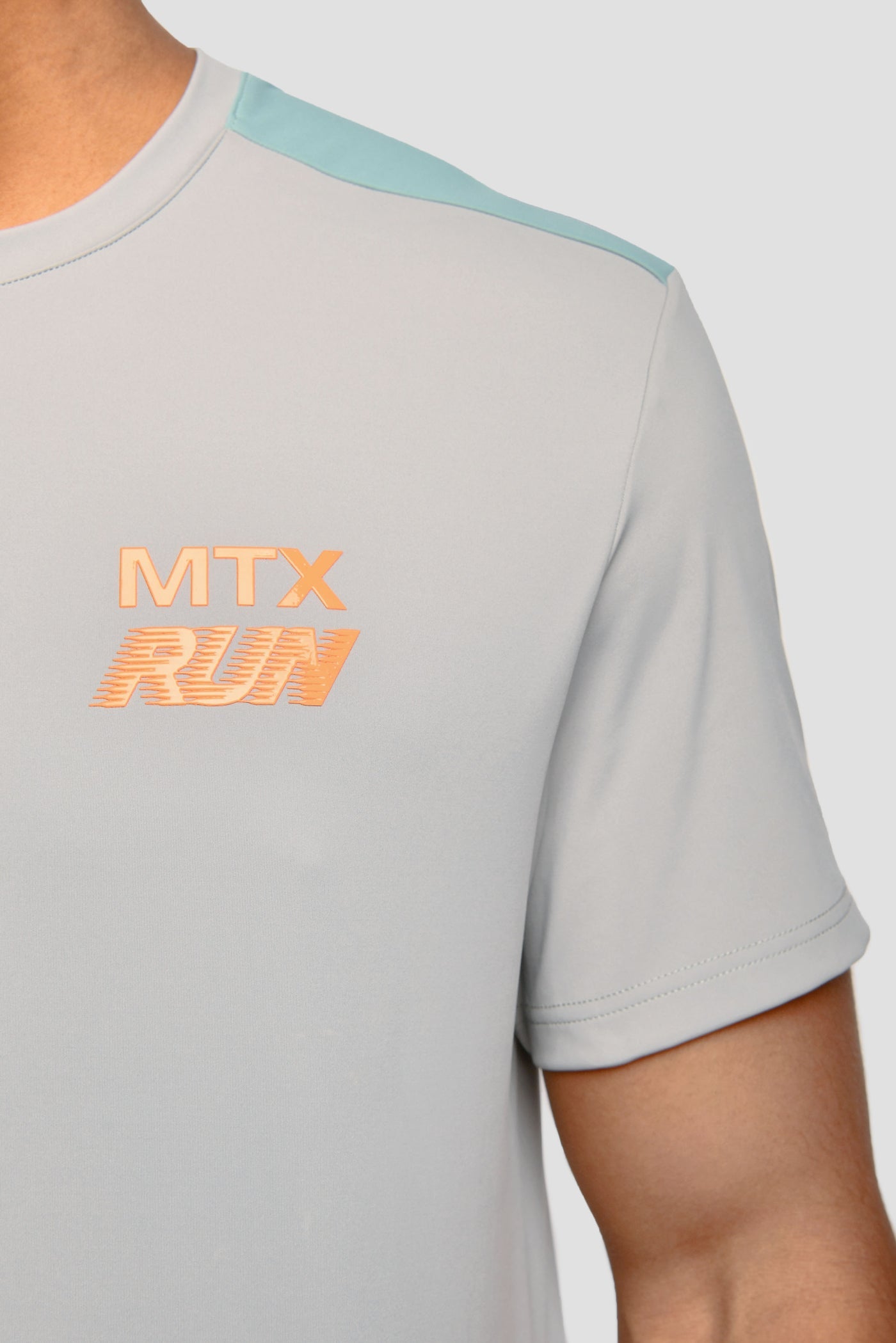 MONTIREX MTX RUN T SHIRT - PLATINUM GREY/DEEP POND/ORANGE
