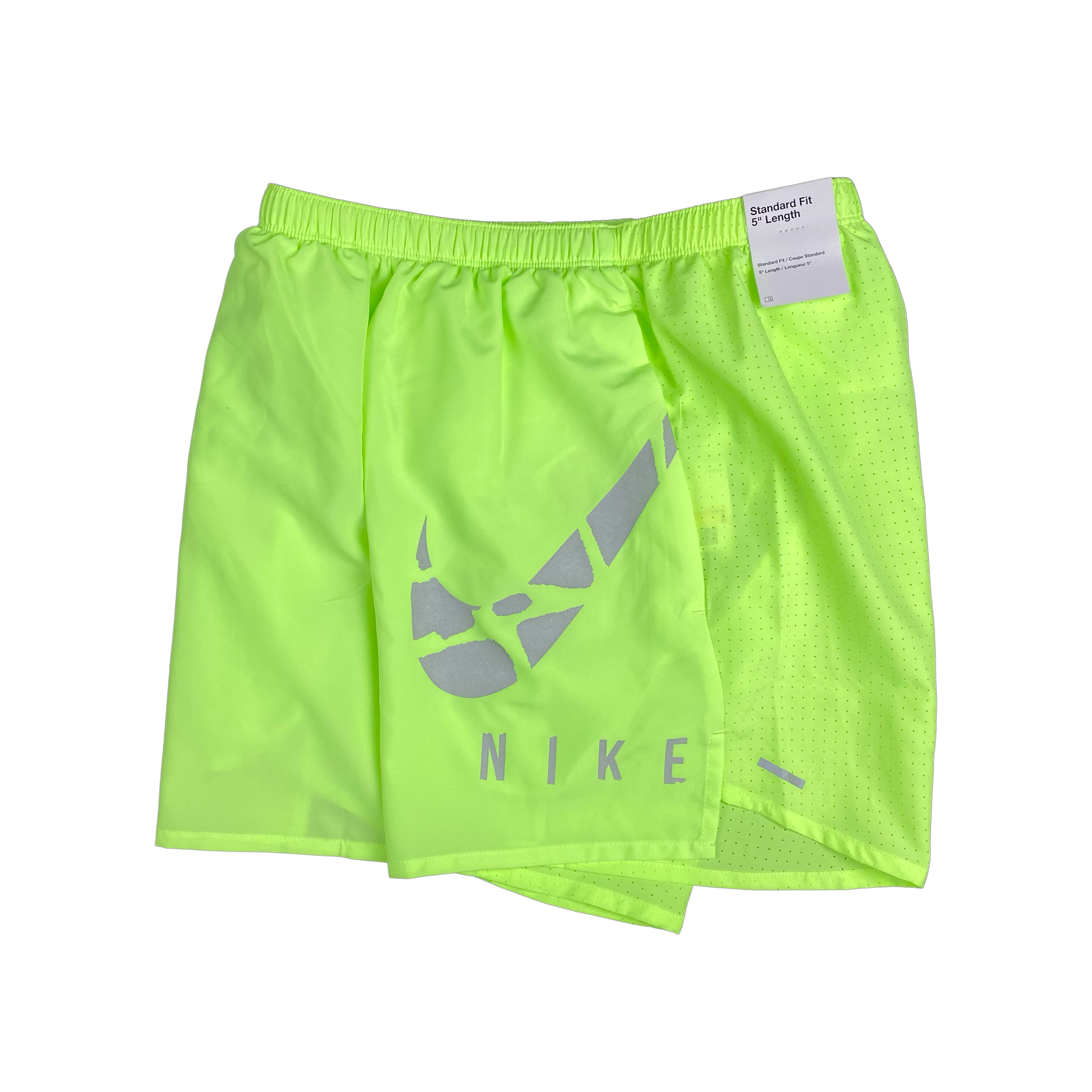 Nike Cracked Swoosh Challenger Shorts 5 Neon Volt S