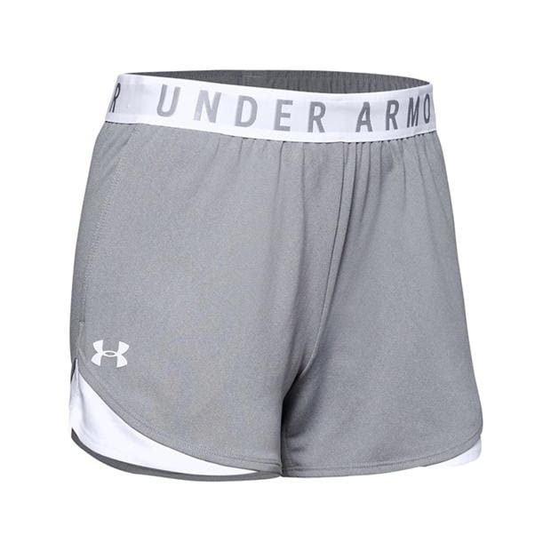 UNDER ARMOUR WOMEN'S PLAY UP SHORTS - LIGHT GREY