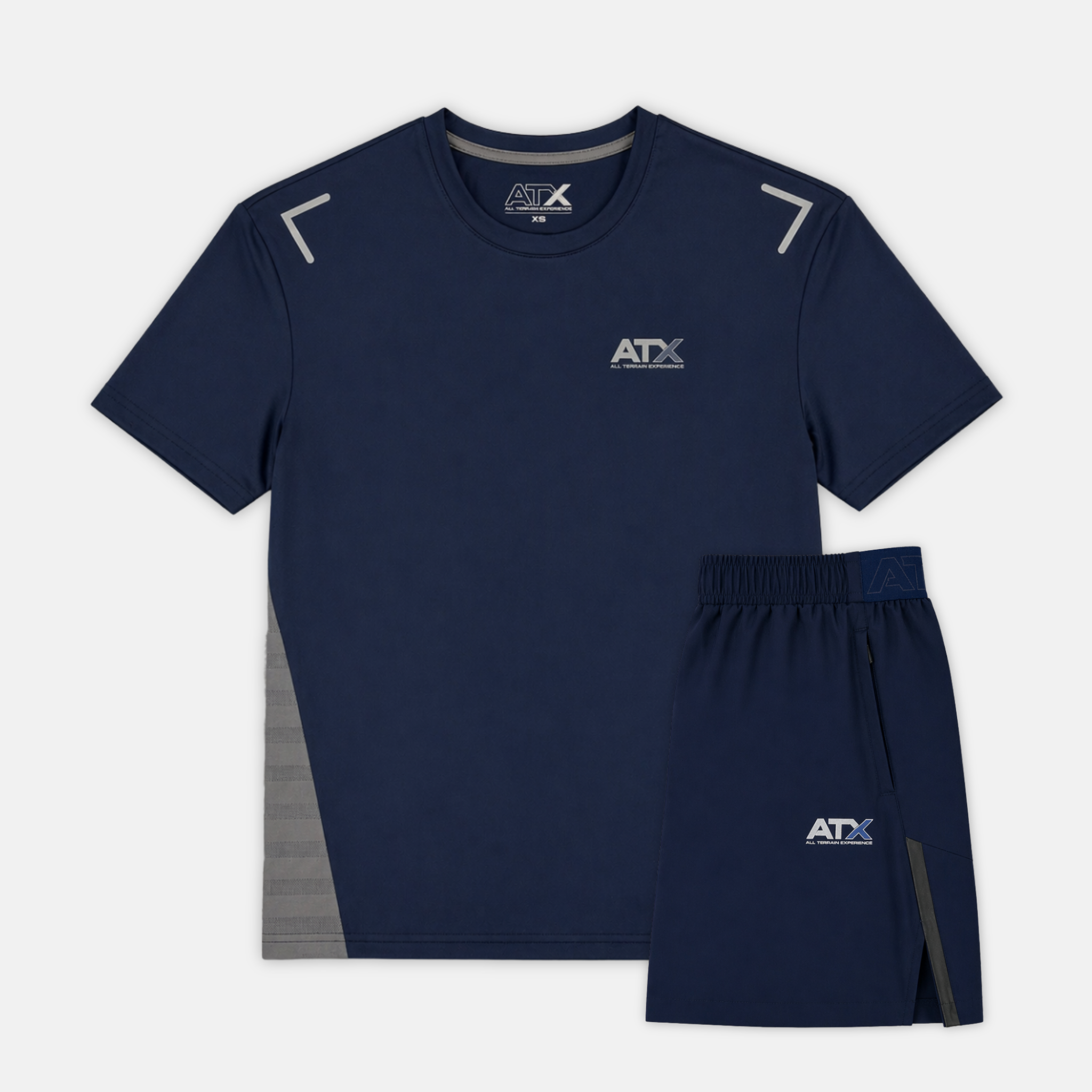 ATX Granite T-Shirt / Shorts Set - Navy/Dark Grey