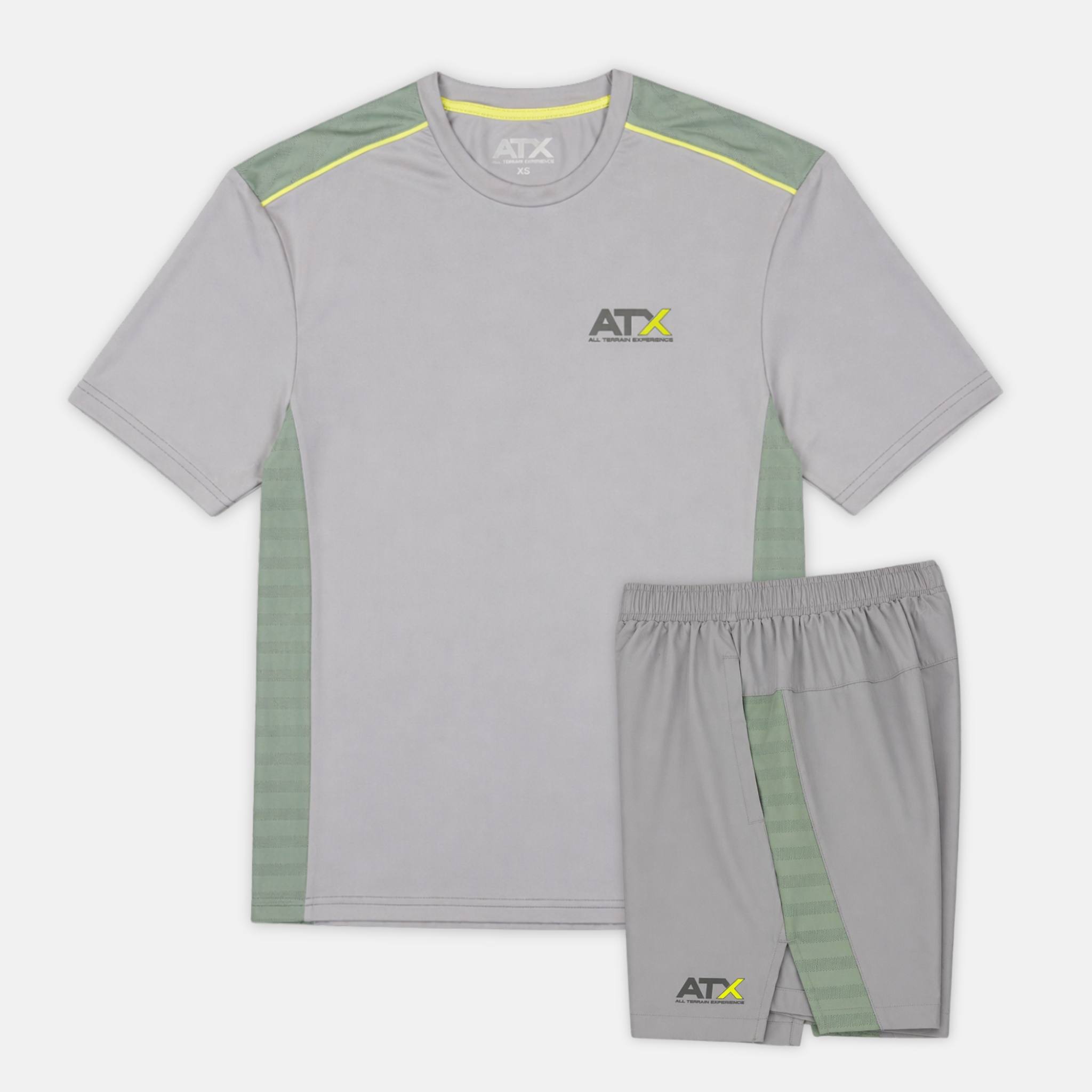 ATX Cascade T-Shirt / Shorts Set - Grey/Green