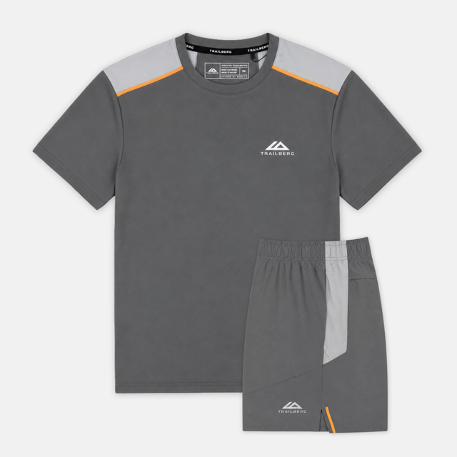 Trailberg Zone T-Shirt / Shorts Set - Nightfall Grey/Lunar
