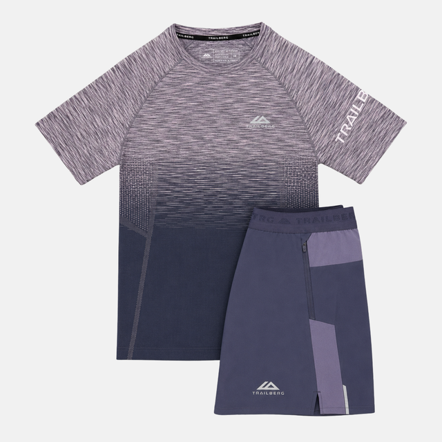 Trailberg Arc Seamless T-Shirt / Shorts Set - Dark Lavender