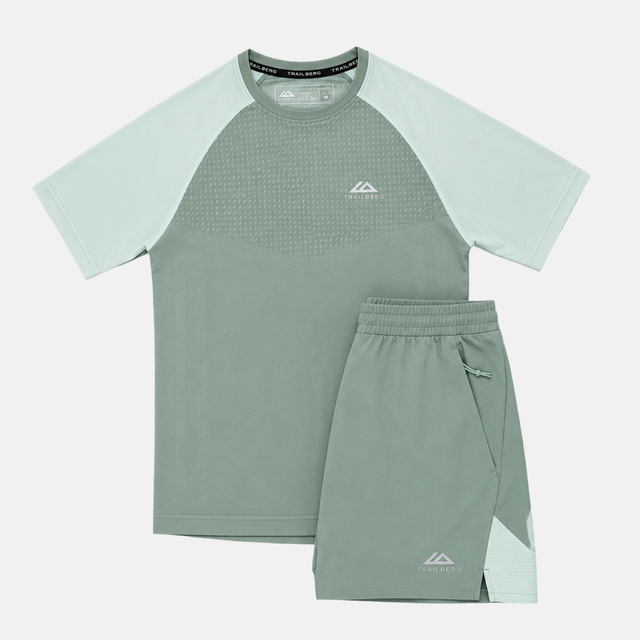 Trailberg Rapid Dash T-Shirt / Shorts Set - Willow/Mint