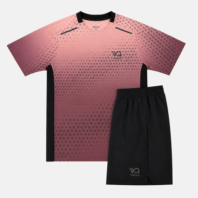 Velozia Performance T-Shirt / Shorts Set - Terracotta/Black