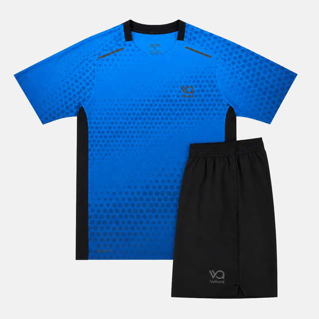 Velozia Performance T-Shirt / Shorts Set - Blue/Black