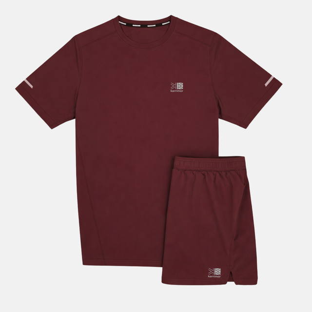 Karrimor Run T-Shirt / Shorts Set - Burgundy