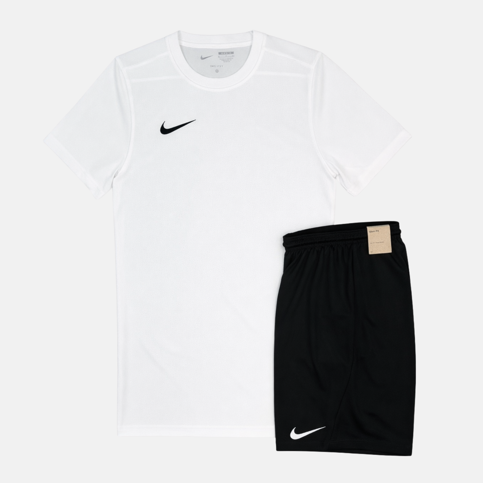 Dri Fit Tshirt Shorts Set White Black